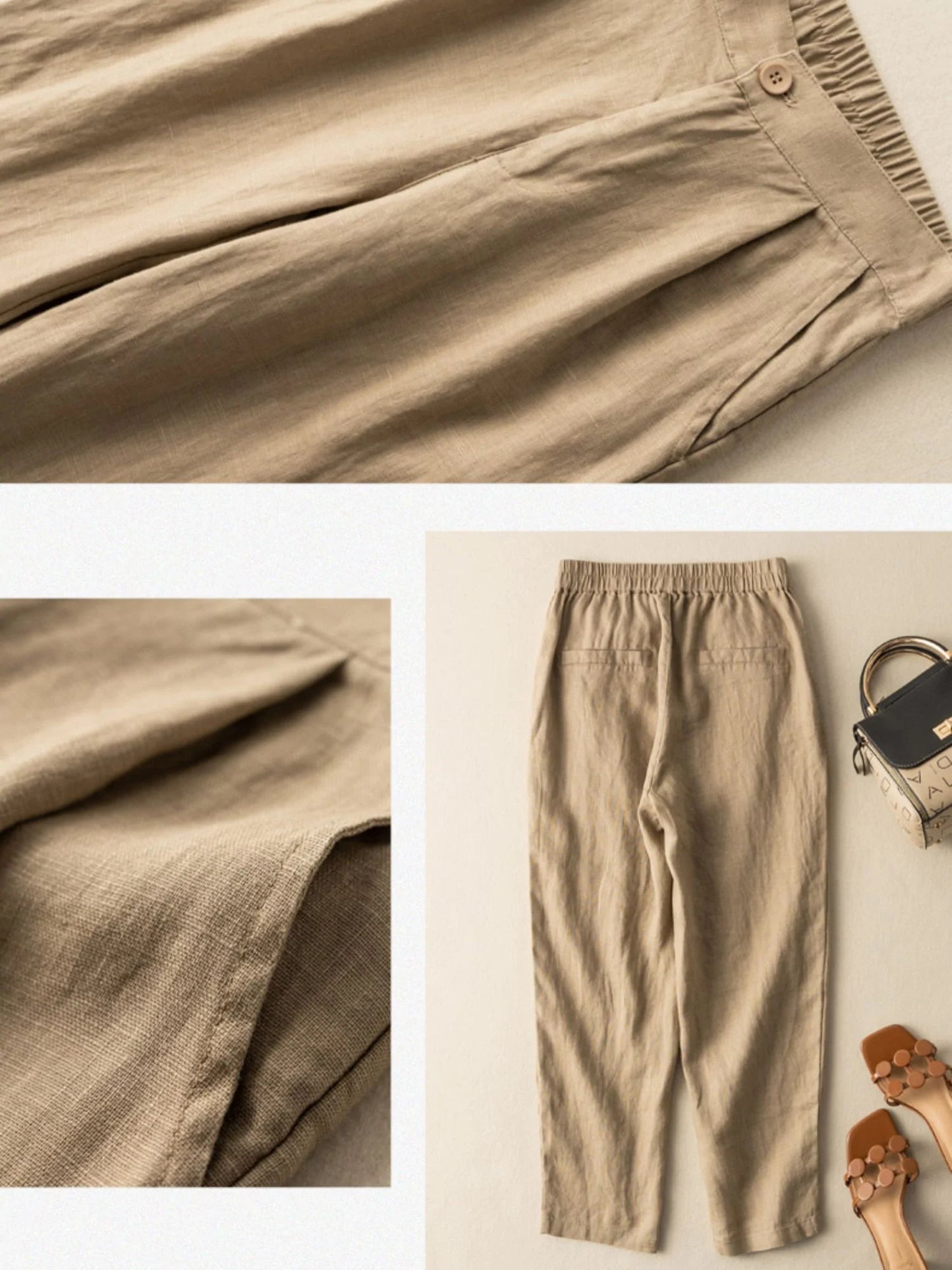 Pure Color Casual Linen Harem Shift Pants