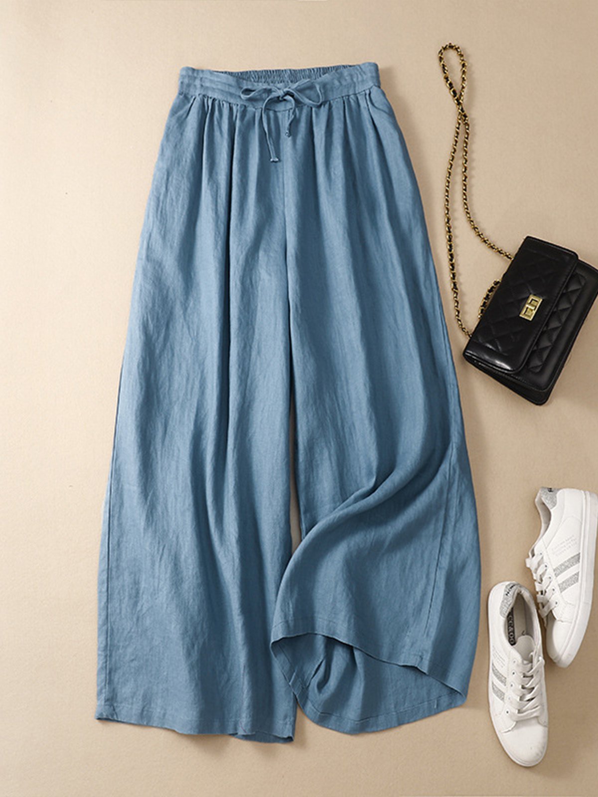 Women's Loose Solid Color Wide Leg Pants