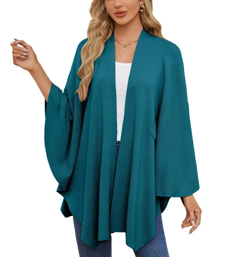 WOMEN'S ELEGANT SHAWL WRAPS SOFT OPEN FRONT PONCHO SWEATER(BUY 2 FREE SHIPPING)