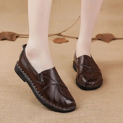 LetcloTM Colorful Stitching Leather Orthopedic Slip-On Shoes