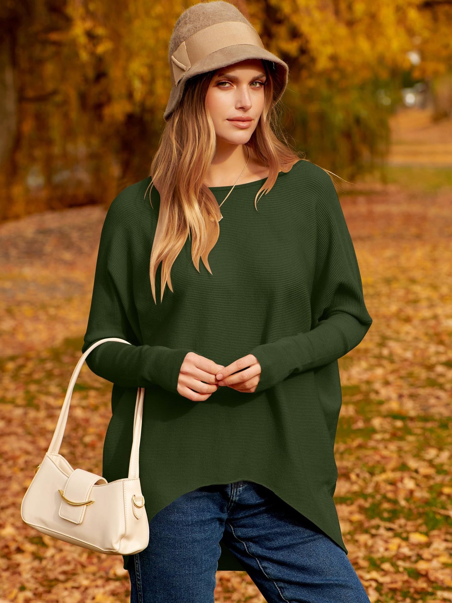 ⭐women's Irregular Oversized Dolman Sleeve Knitted Pullover