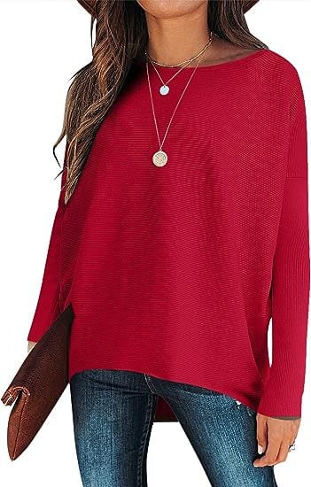 ⭐women's Irregular Oversized Dolman Sleeve Knitted Pullover