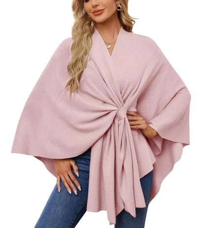 WOMEN'S ELEGANT SHAWL WRAPS SOFT OPEN FRONT PONCHO SWEATER(BUY 2 FREE SHIPPING)