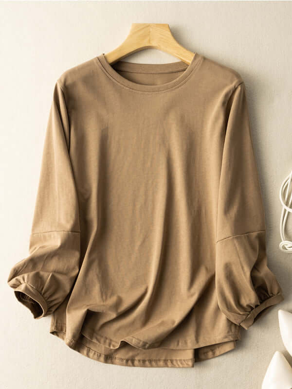 100% Natural Material Vintage Casual Loose Bottoming Shirt