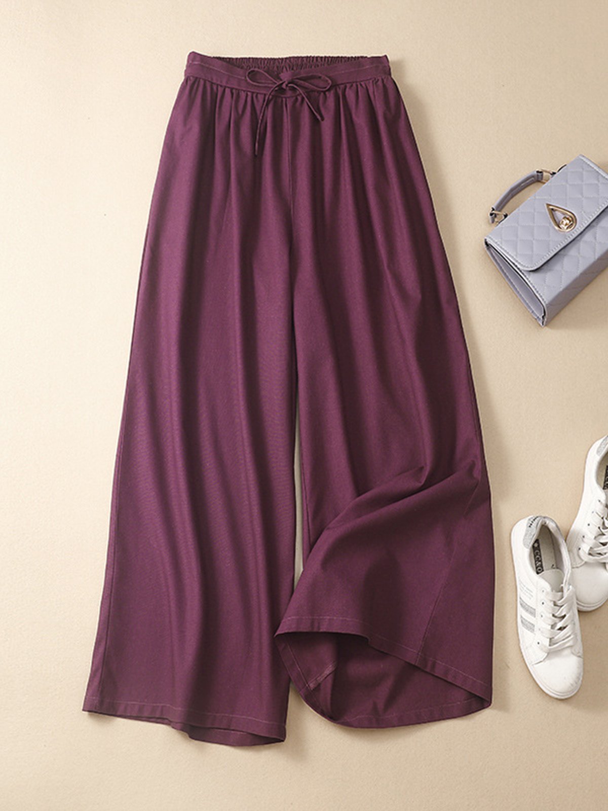 Women's Loose Solid Color Wide Leg Pants