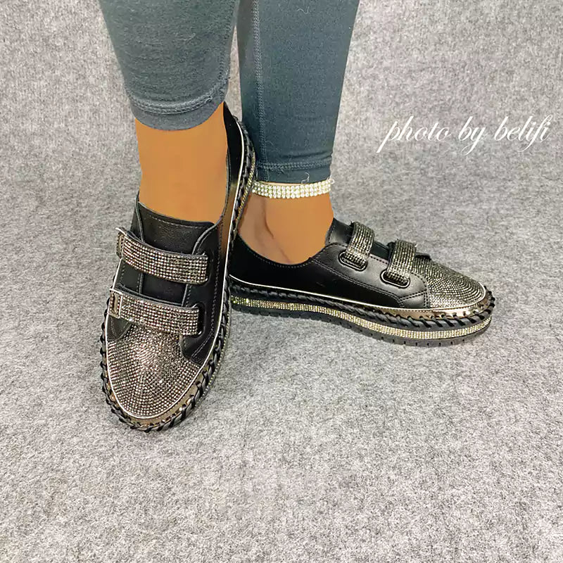 LetcloTM  Versatile Flat Bottom Rhinestone Casual Shoes