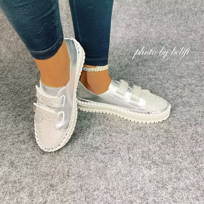 LetcloTM  Versatile Flat Bottom Rhinestone Casual Shoes