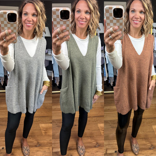 Learn To Love V-Neck Sweater Vest - Multiple Options