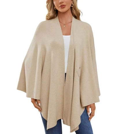 WOMEN'S ELEGANT SHAWL WRAPS SOFT OPEN FRONT PONCHO SWEATER(BUY 2 FREE SHIPPING)