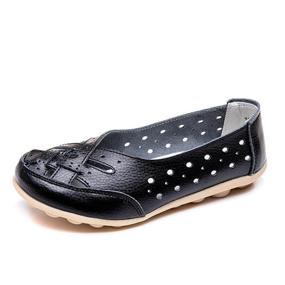 High and breathable flat leather shoes