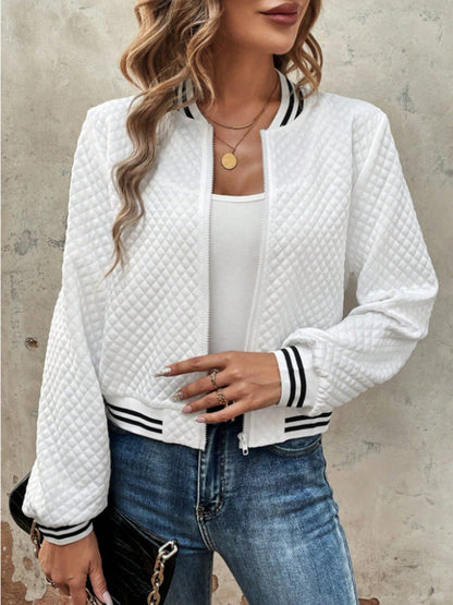 Simple & Elegant Zip Up Long Sleeve Jacket🔥