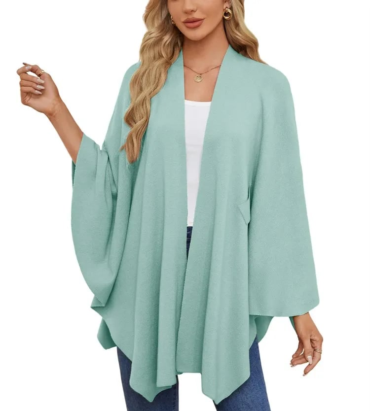 WOMEN'S ELEGANT SHAWL WRAPS SOFT OPEN FRONT PONCHO SWEATER(BUY 2 FREE SHIPPING)