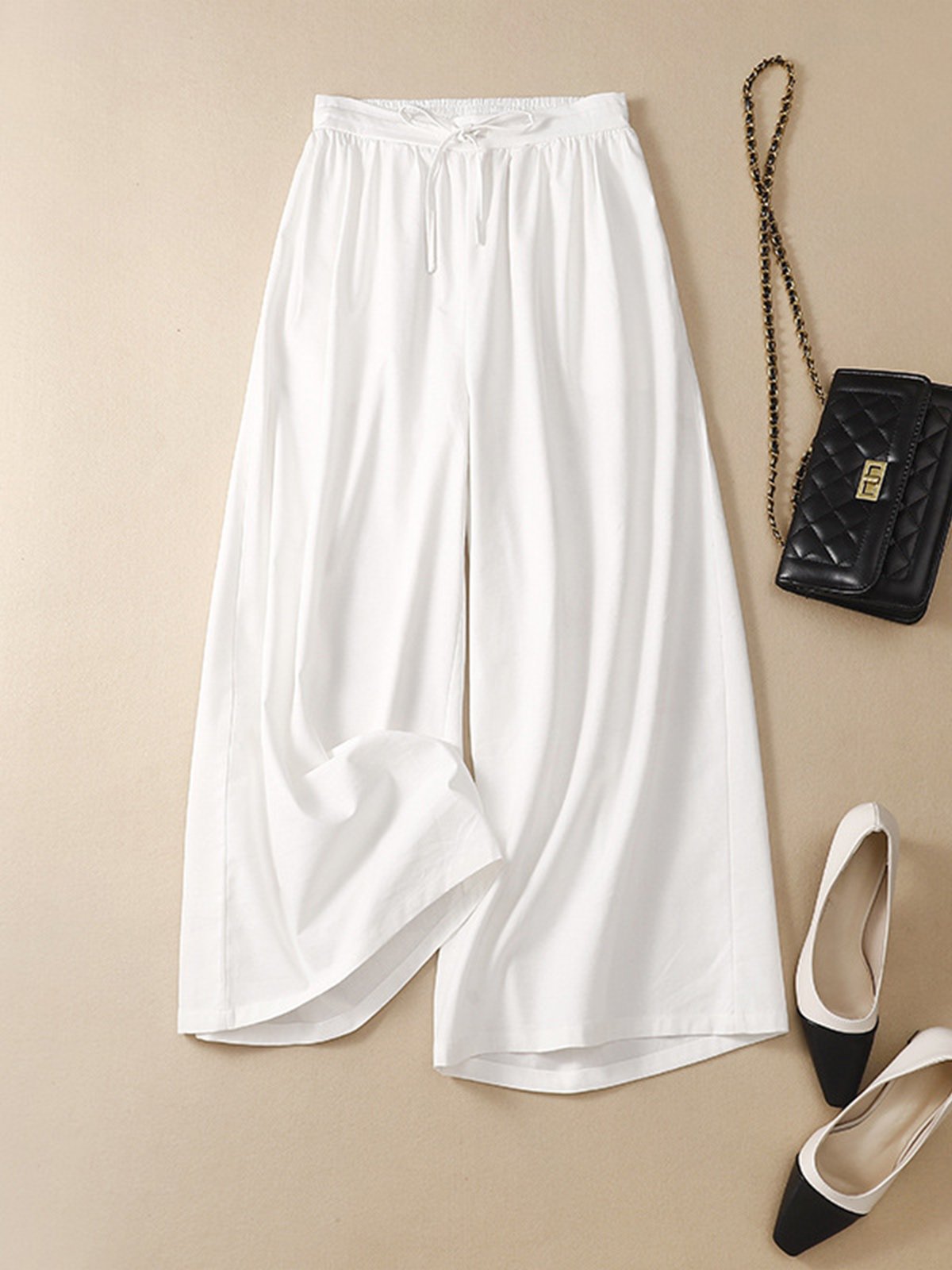 Women's Loose Solid Color Wide Leg Pants