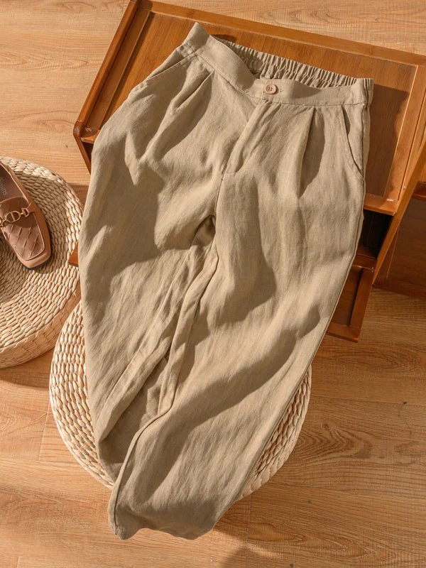 Pure Color Casual Linen Harem Shift Pants