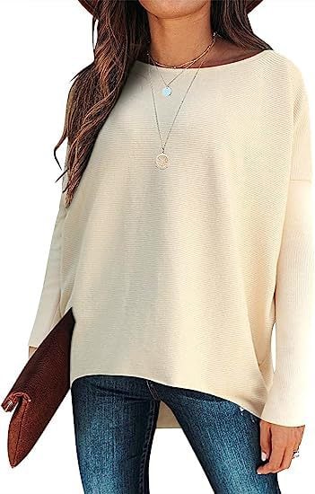 ⭐women's Irregular Oversized Dolman Sleeve Knitted Pullover