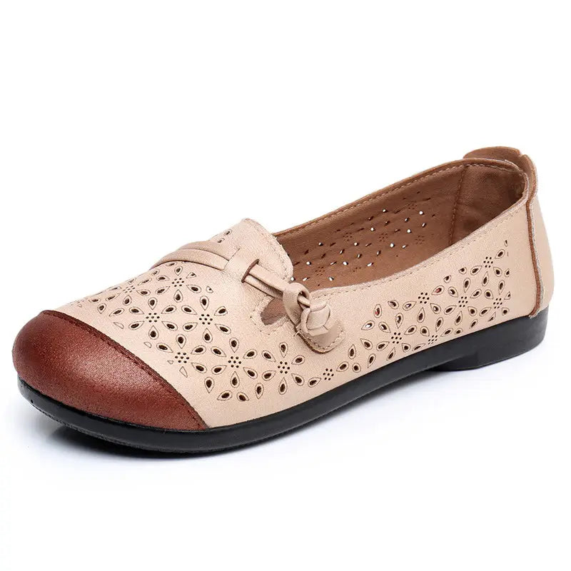 LetcloTM Women's Flat Breathable Leather Shoes