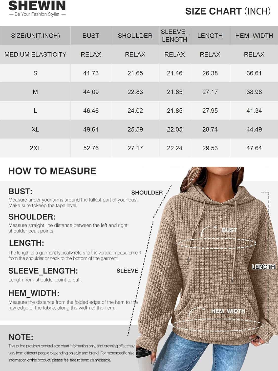 Womens Hoodies Casual Long Sleeve Drawstring Waffle Pullover Tops Loose Hooded Sweatshirt with Pocket