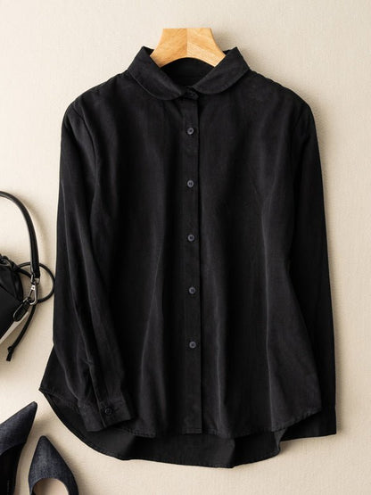 100% Natural Fabric Classic Long-Sleeve Button-Down Casual Shirt