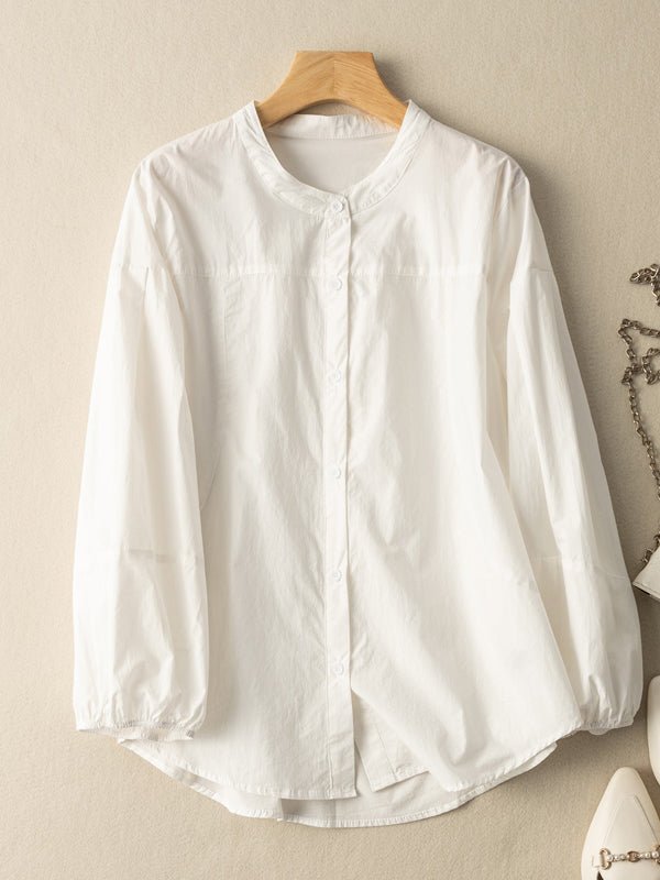 100% Natural Fabric Retro Literary Loose All Match Shirt