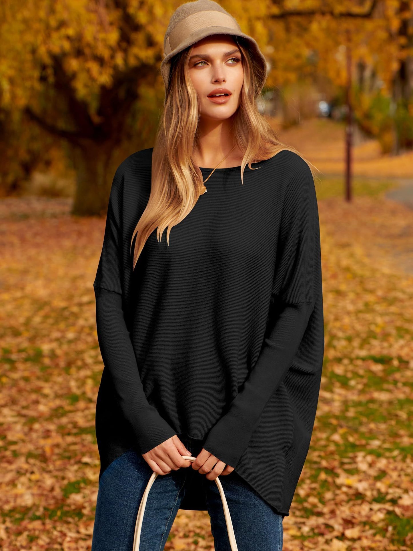 ⭐women's Irregular Oversized Dolman Sleeve Knitted Pullover