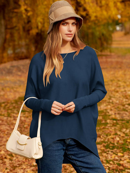 ⭐women's Irregular Oversized Dolman Sleeve Knitted Pullover