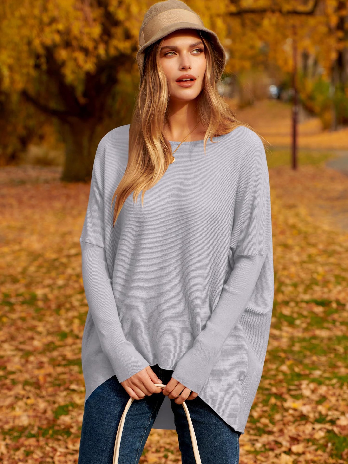 ⭐women's Irregular Oversized Dolman Sleeve Knitted Pullover