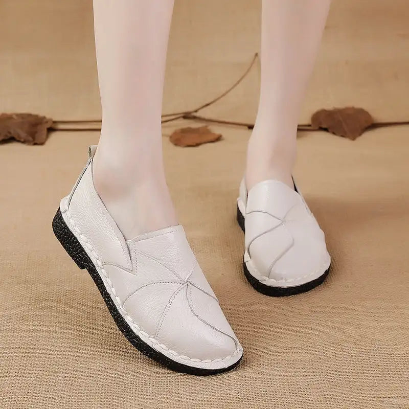 LetcloTM Colorful Stitching Leather Orthopedic Slip-On Shoes