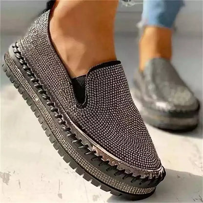 LetcloTM Women Diamond Platform Breathable Slip-On Shoes