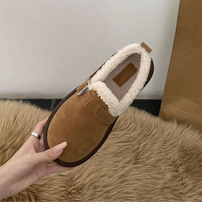 Women's Plush Round Toe Slip-on Flats