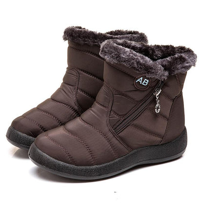 Women Winter Snow Boots Ankle Short Boots Slip On Waterproof Outdoor Women Ankle Boots Fur Lined Warm Shoes