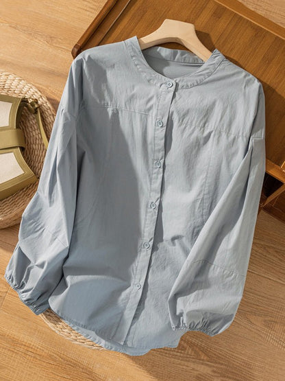 100% Natural Fabric Retro Literary Loose All Match Shirt