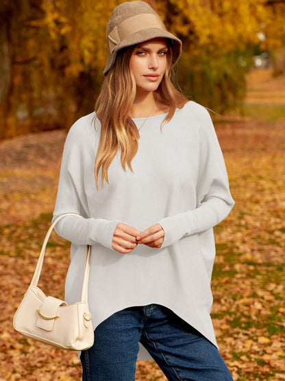 ⭐women's Irregular Oversized Dolman Sleeve Knitted Pullover