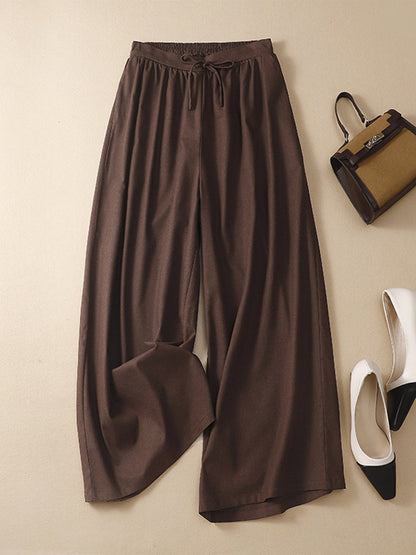 Women's Loose Solid Color Wide Leg Pants