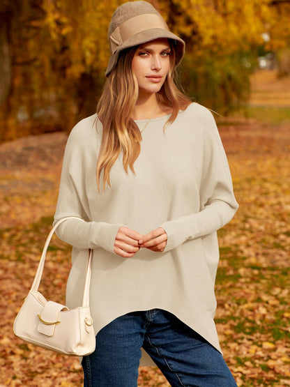 ⭐women's Irregular Oversized Dolman Sleeve Knitted Pullover