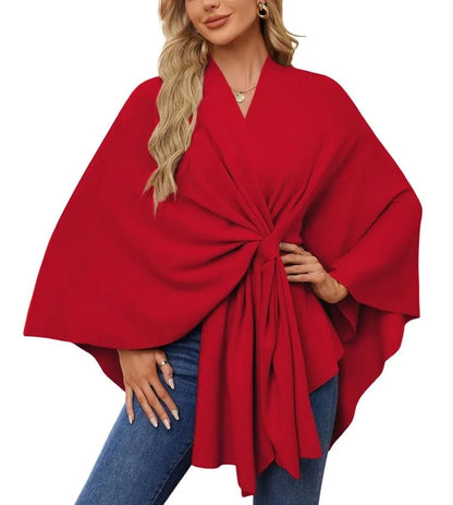 WOMEN'S ELEGANT SHAWL WRAPS SOFT OPEN FRONT PONCHO SWEATER(BUY 2 FREE SHIPPING)