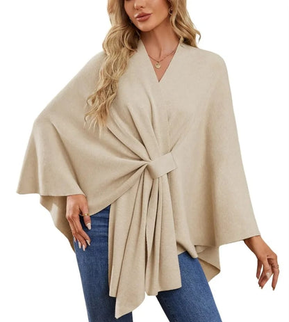 WOMEN'S ELEGANT SHAWL WRAPS SOFT OPEN FRONT PONCHO SWEATER(BUY 2 FREE SHIPPING)