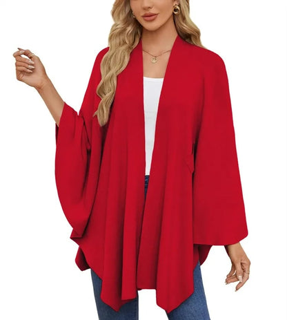 WOMEN'S ELEGANT SHAWL WRAPS SOFT OPEN FRONT PONCHO SWEATER(BUY 2 FREE SHIPPING)