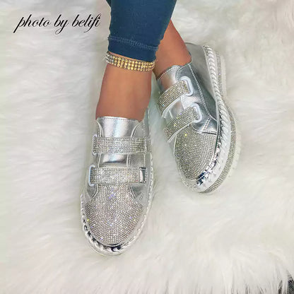 LetcloTM  Versatile Flat Bottom Rhinestone Casual Shoes