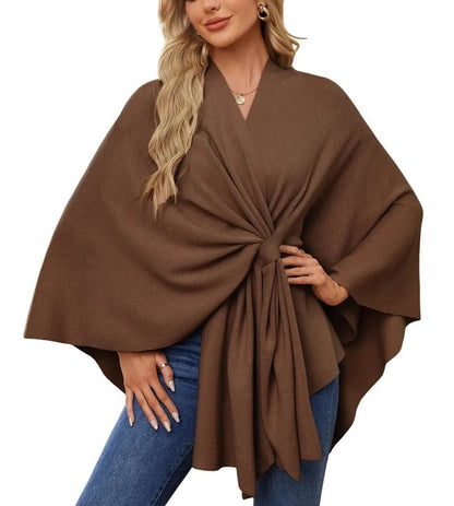 WOMEN'S ELEGANT SHAWL WRAPS SOFT OPEN FRONT PONCHO SWEATER(BUY 2 FREE SHIPPING)