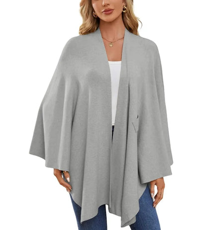 WOMEN'S ELEGANT SHAWL WRAPS SOFT OPEN FRONT PONCHO SWEATER(BUY 2 FREE SHIPPING)