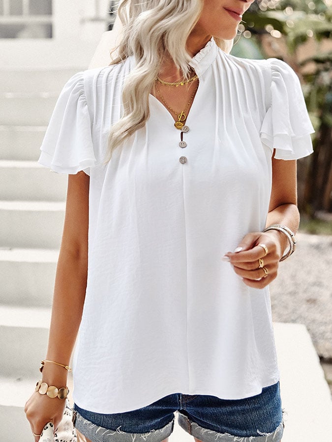 Temperament and elegant ruffle top