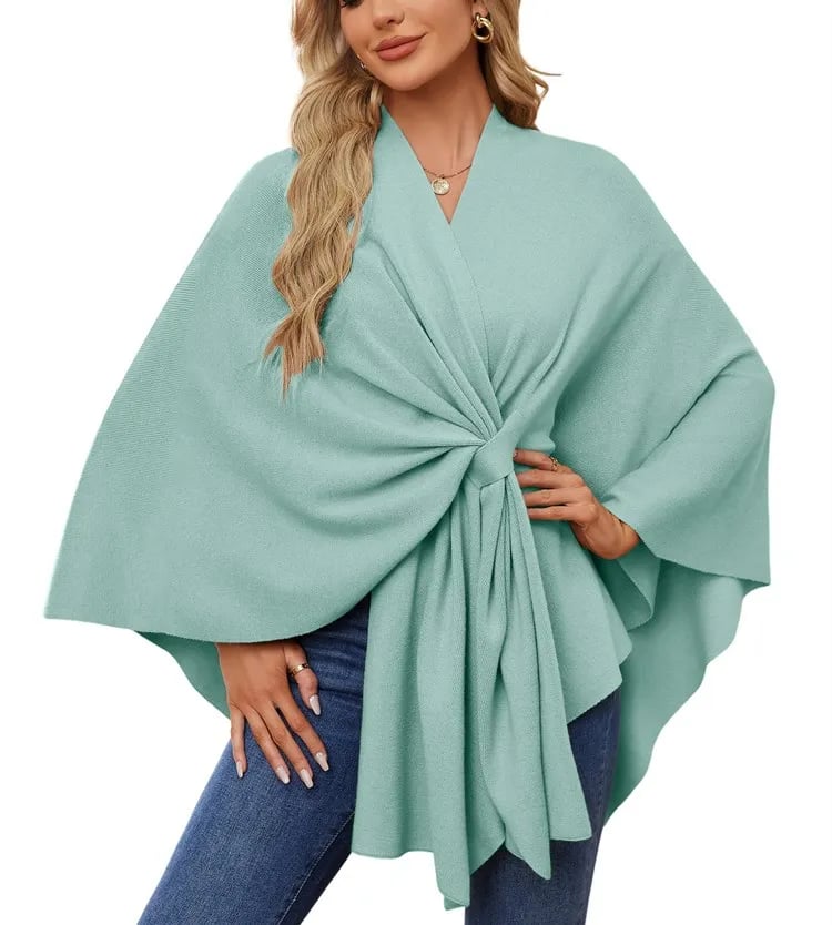 WOMEN'S ELEGANT SHAWL WRAPS SOFT OPEN FRONT PONCHO SWEATER(BUY 2 FREE SHIPPING)