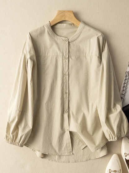 100% Natural Fabric Retro Literary Loose All Match Shirt