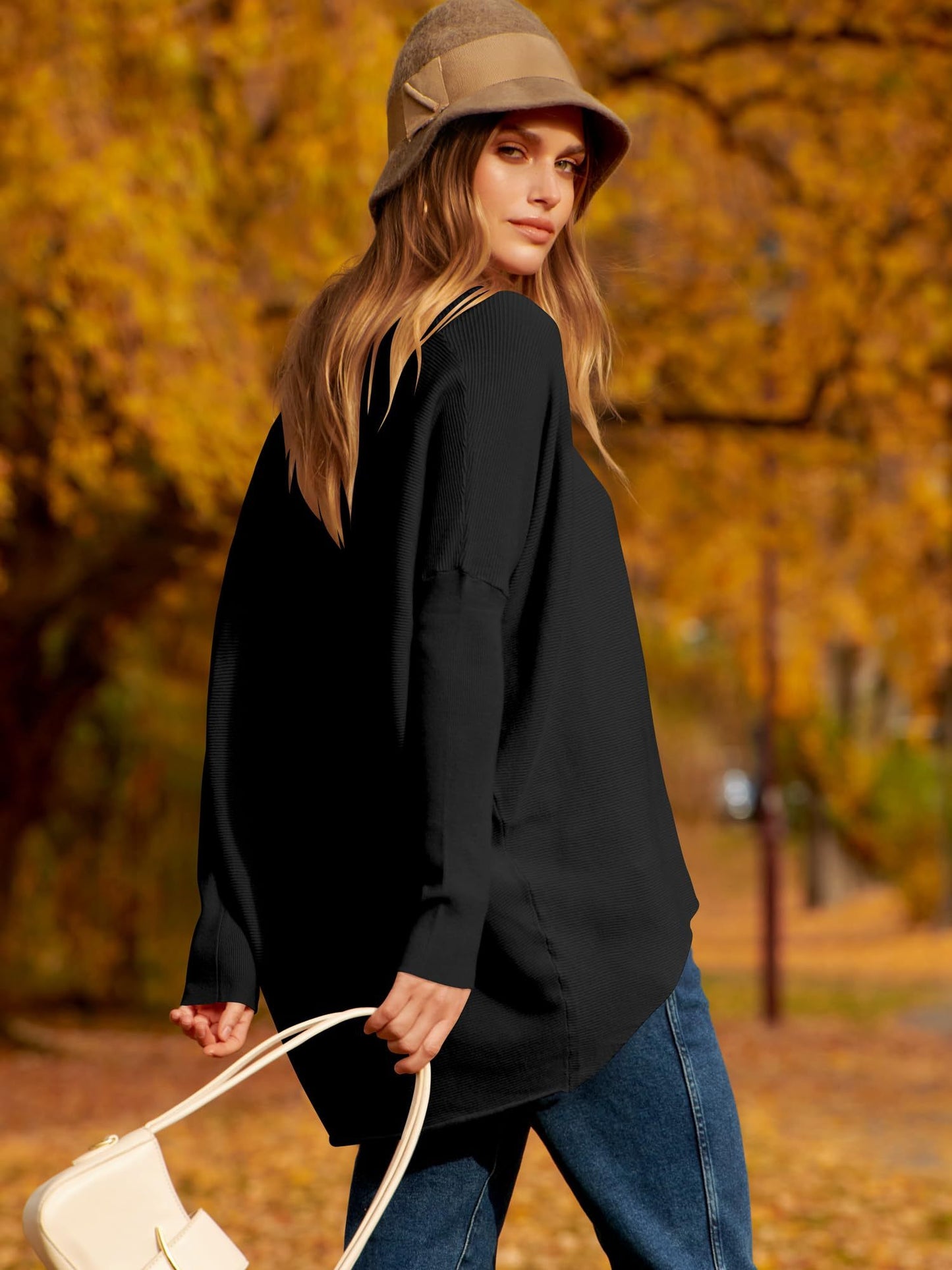 ⭐women's Irregular Oversized Dolman Sleeve Knitted Pullover