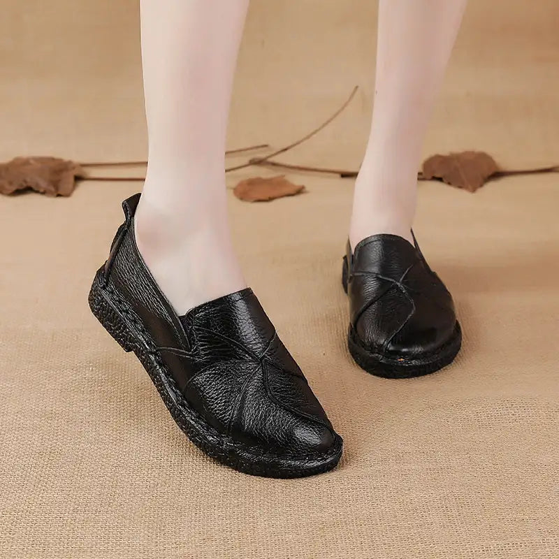 LetcloTM Colorful Stitching Leather Orthopedic Slip-On Shoes