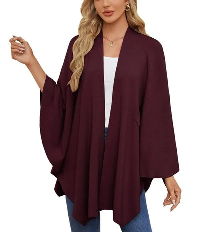 WOMEN'S ELEGANT SHAWL WRAPS SOFT OPEN FRONT PONCHO SWEATER(BUY 2 FREE SHIPPING)