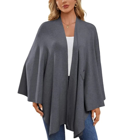 WOMEN'S ELEGANT SHAWL WRAPS SOFT OPEN FRONT PONCHO SWEATER(BUY 2 FREE SHIPPING)