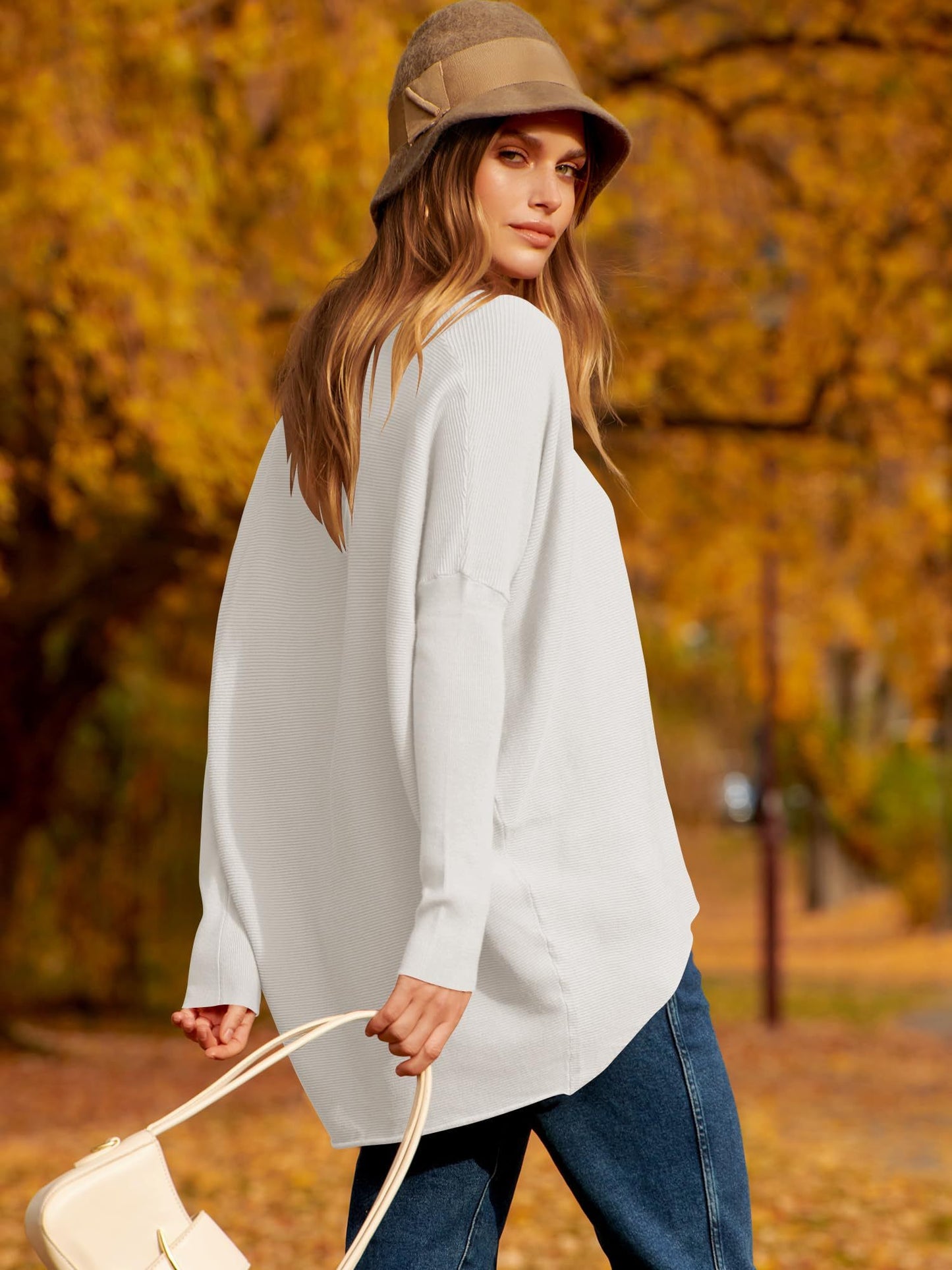 ⭐women's Irregular Oversized Dolman Sleeve Knitted Pullover