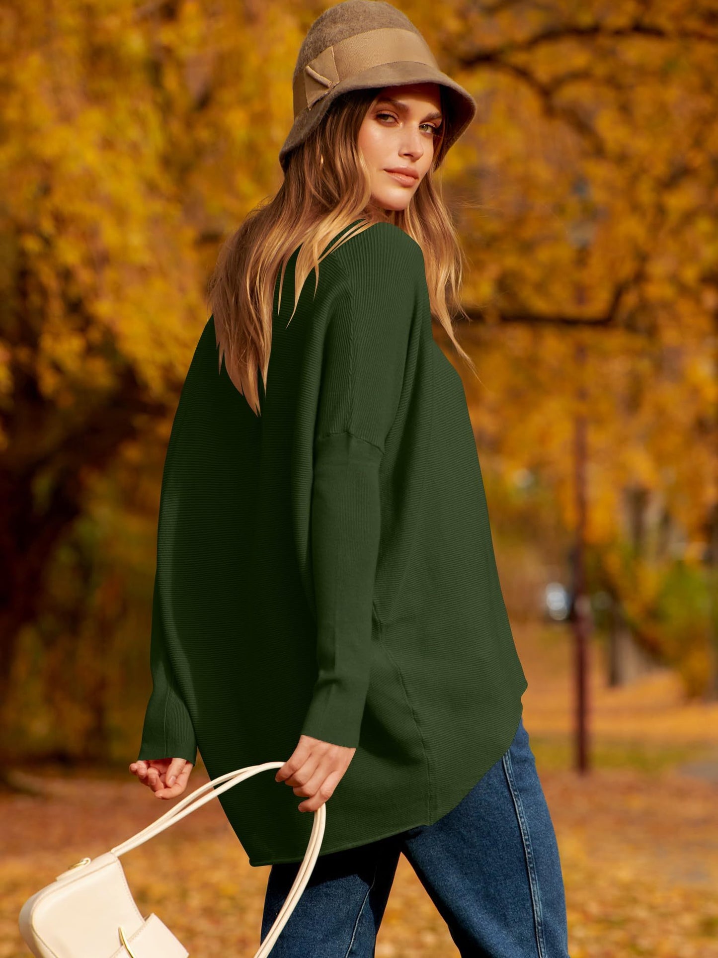 ⭐women's Irregular Oversized Dolman Sleeve Knitted Pullover