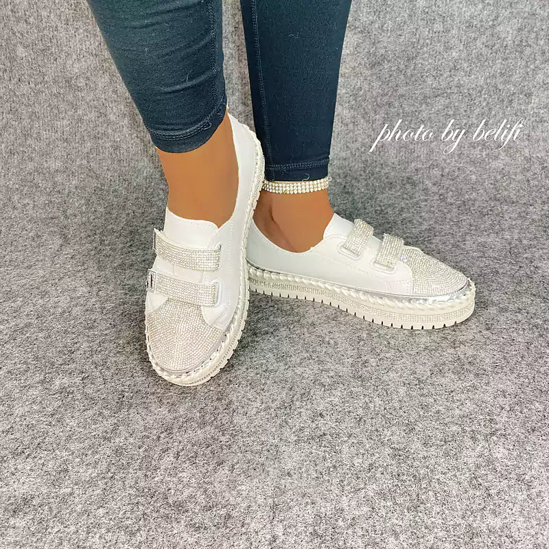 LetcloTM  Versatile Flat Bottom Rhinestone Casual Shoes